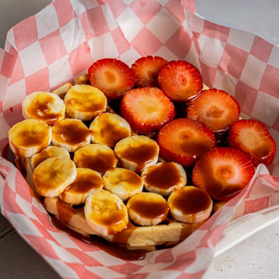 Waffle De Fresa Y Platano