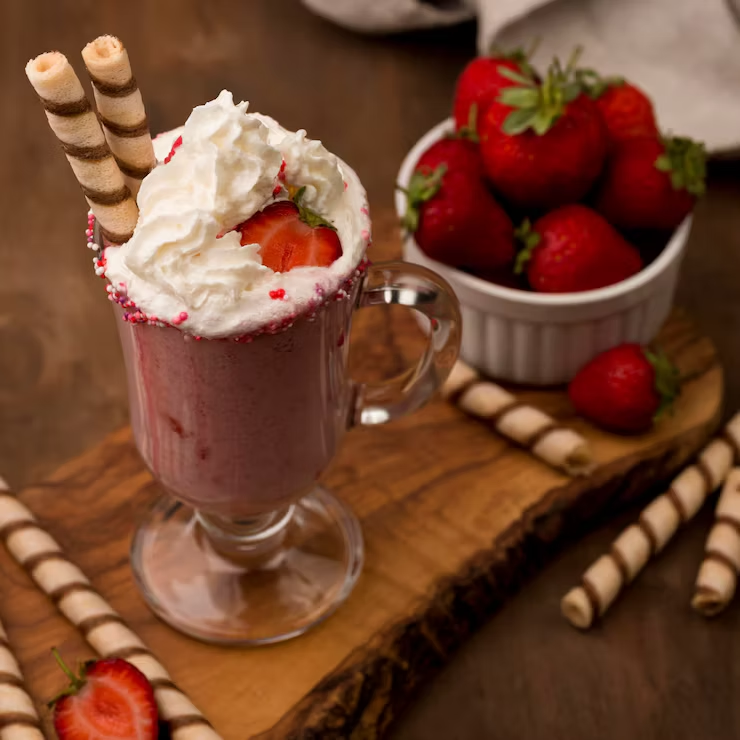 Frutillas Crema de Café Vaso Chico