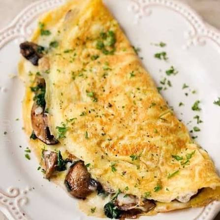 Omelette de Pollo y Champiñones
