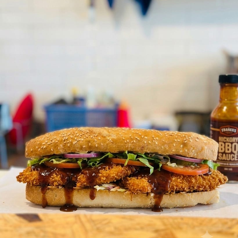 Baguette pollo bbq (barbecue)