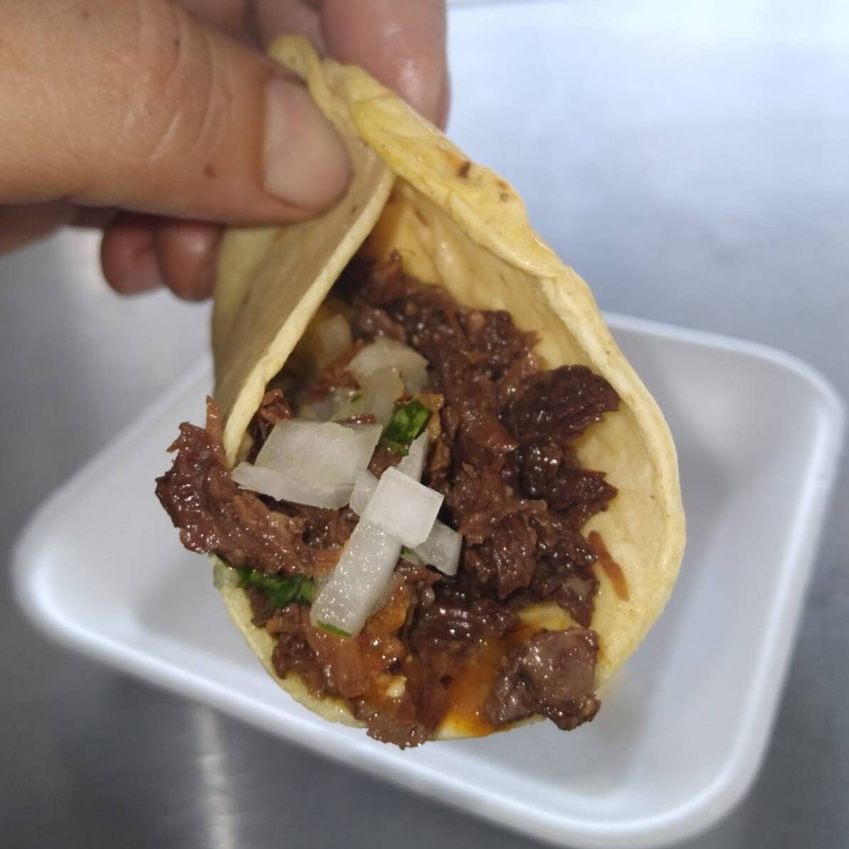 Taco Barbacoa de Res Maiz 1 Pieza