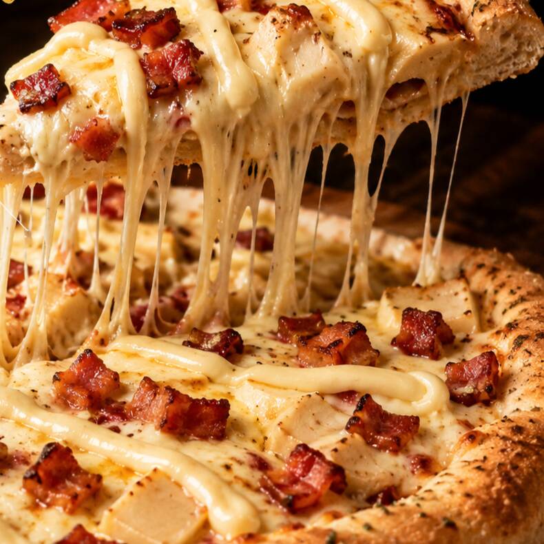 Palmito, Mussarela, Catupiry e bacon