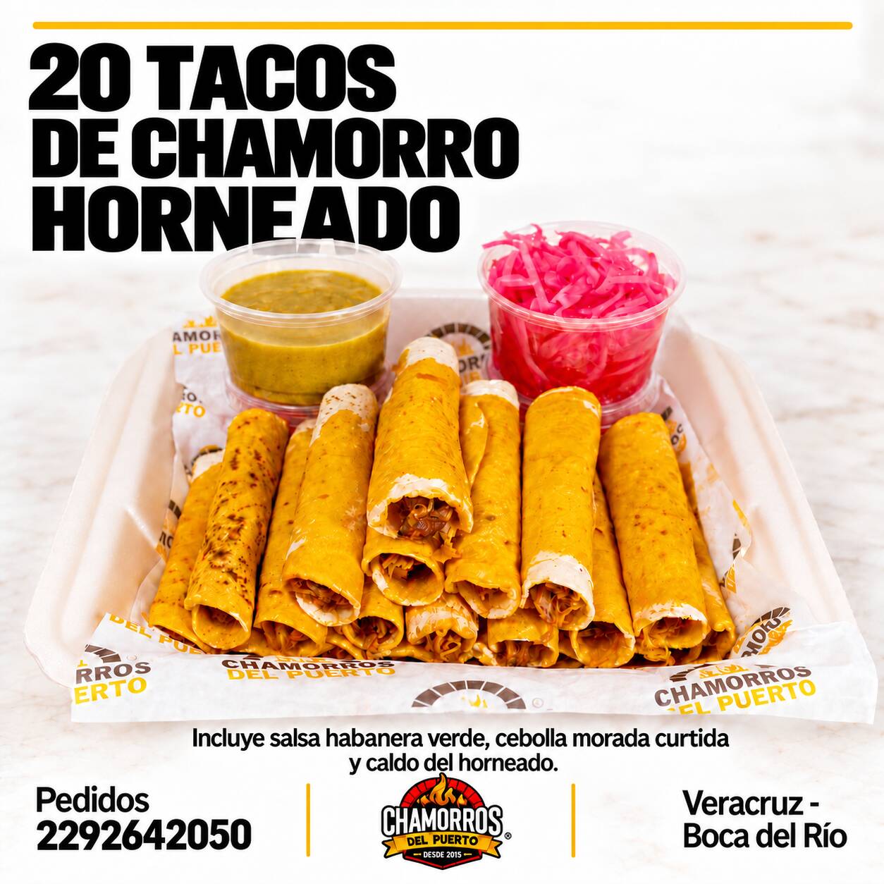 20 Tacos de Chamorro Pibil