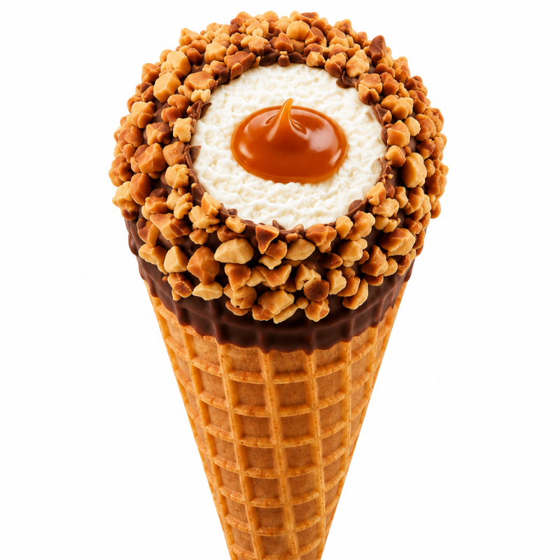 Cono de Nieve Cacahuate con Vainilla Caramelo