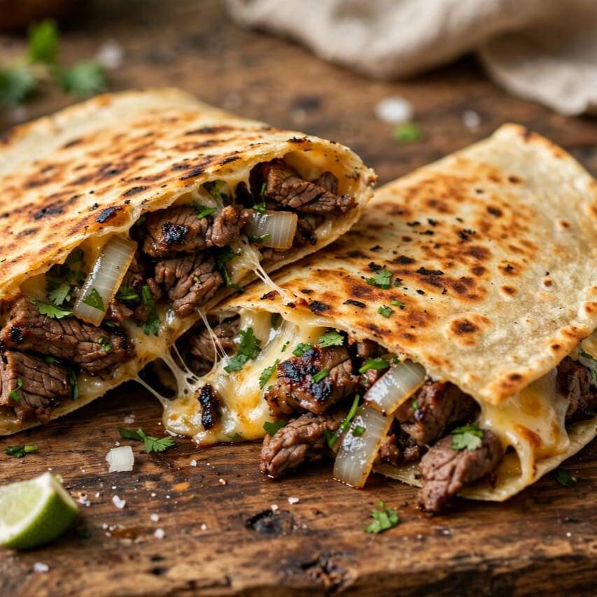 Rica Quesadilla De Maiz De Carne Asada
