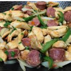 Contra-Filé, Frango Grelhado e Calabresa.