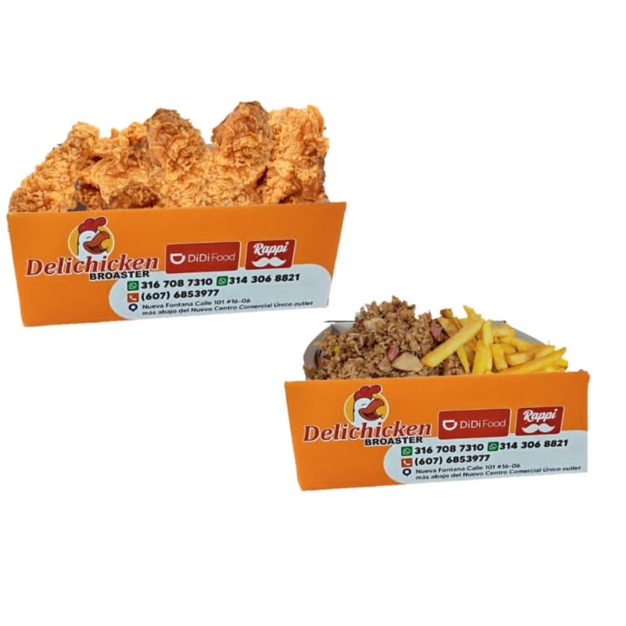 combo 1/2 pollo broaster mas arroz