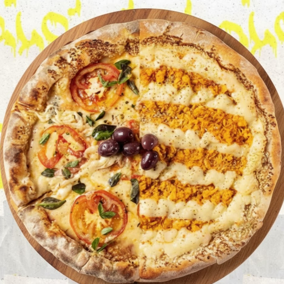 1 Pizza 1/2 Marguerita 1/2 Frango com Catupiry ( 6 Fatias )