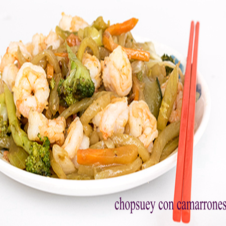 Chop suey con camarón