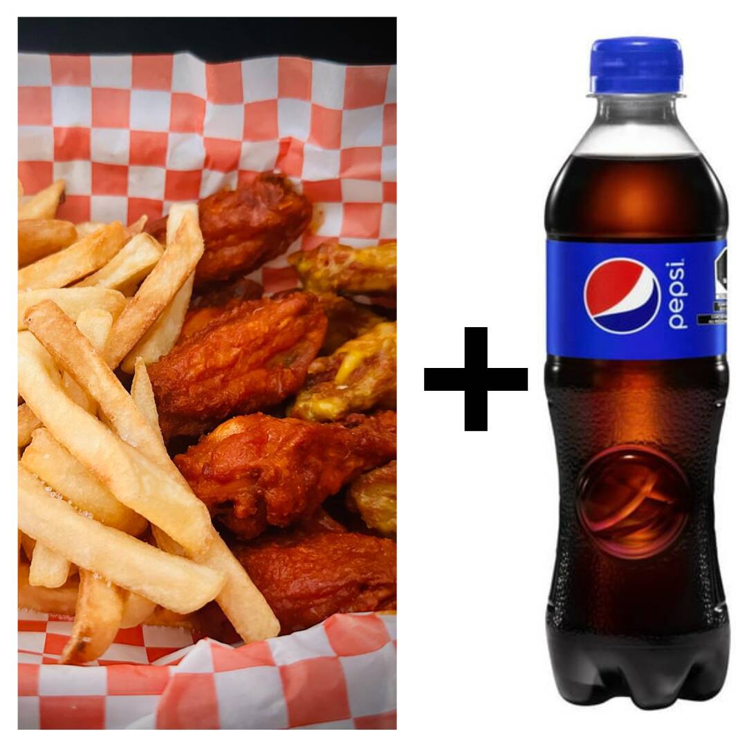 Combo personal (6 alitas c/papas + 1 refresco)