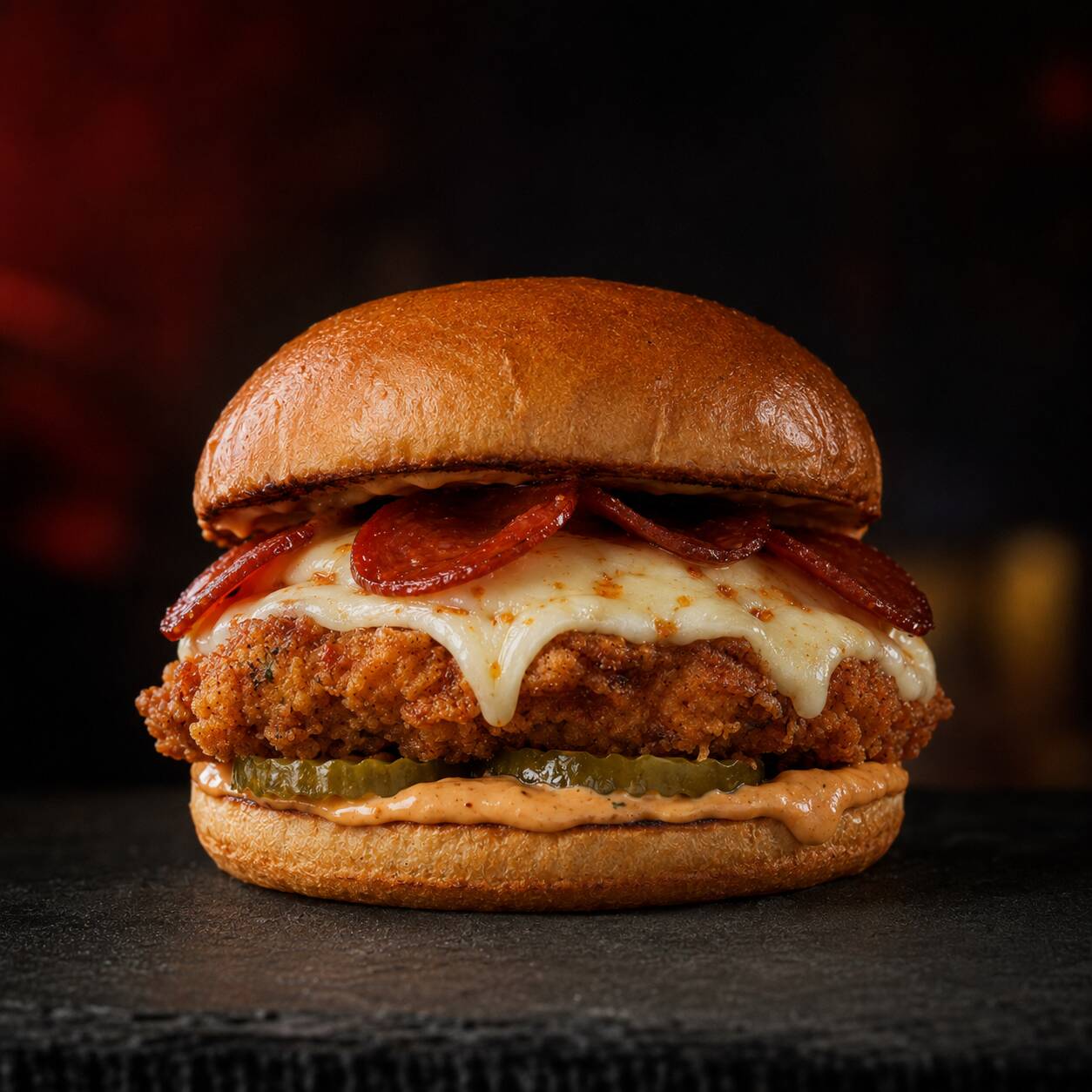 CHICKEN PIZZA BURGER