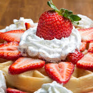 Fresa con Crema Waffle