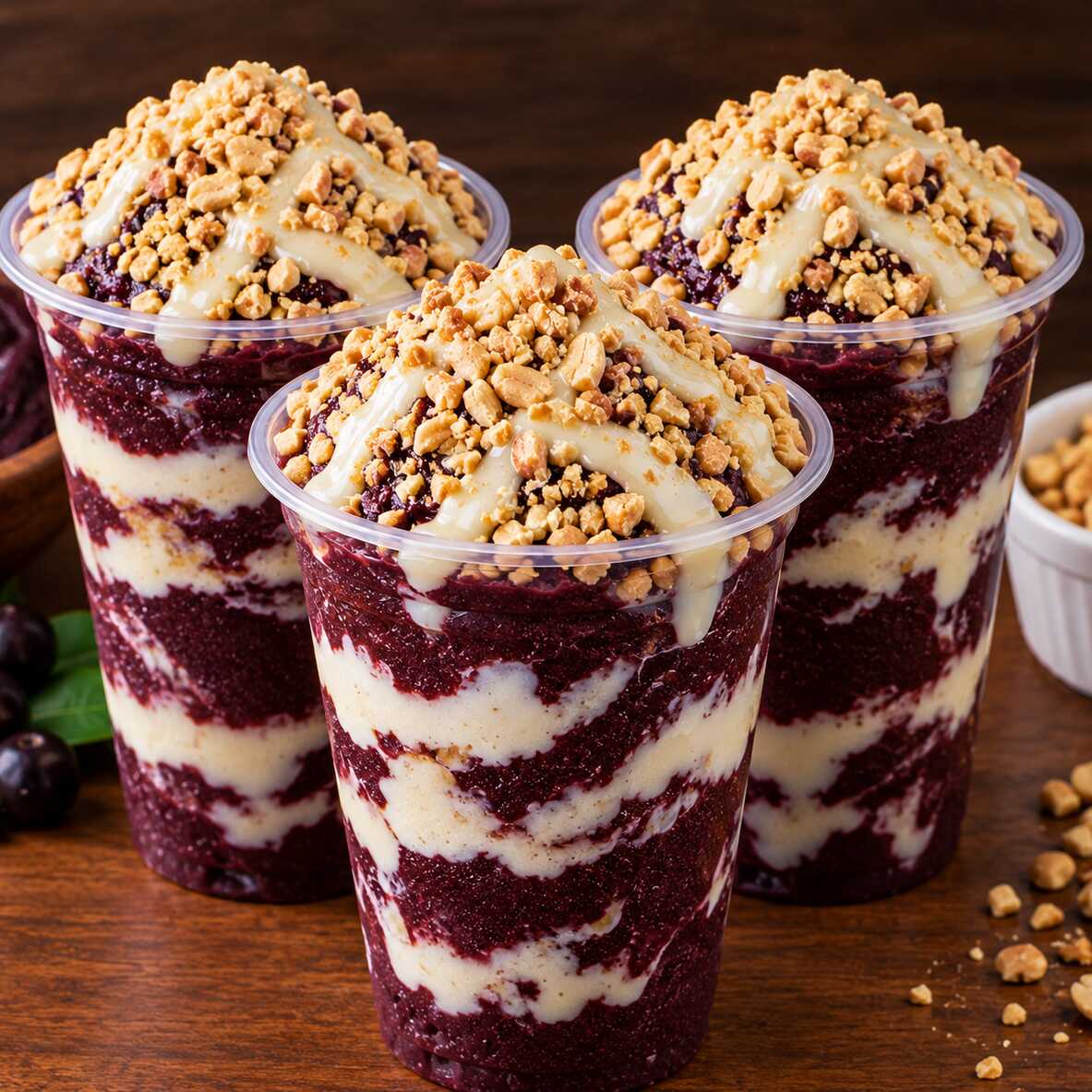 🔥 COMBO FAMÍLIA – 3 AÇAÍS DE 500ML!
Aquele combo caprichado para compartilhar! São 3 copos de 700ml de açaí cremoso, preparados com amendoim crocante + leite condensado.
Uma combinação deliciosa, cremosa e irresistível para matar a vontade de açaí e deixar todo mundo feliz!
🥤 3 copos de 700ml
🥜 Amendoim
🥛 Leite condensado
