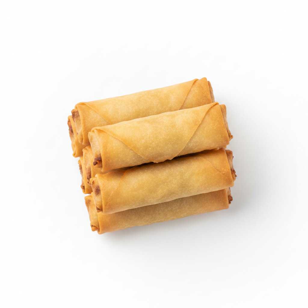 Massa de Harumaki com recheio de cream cheese, frango e cebolinha (imagem meramente ilustrativa)
