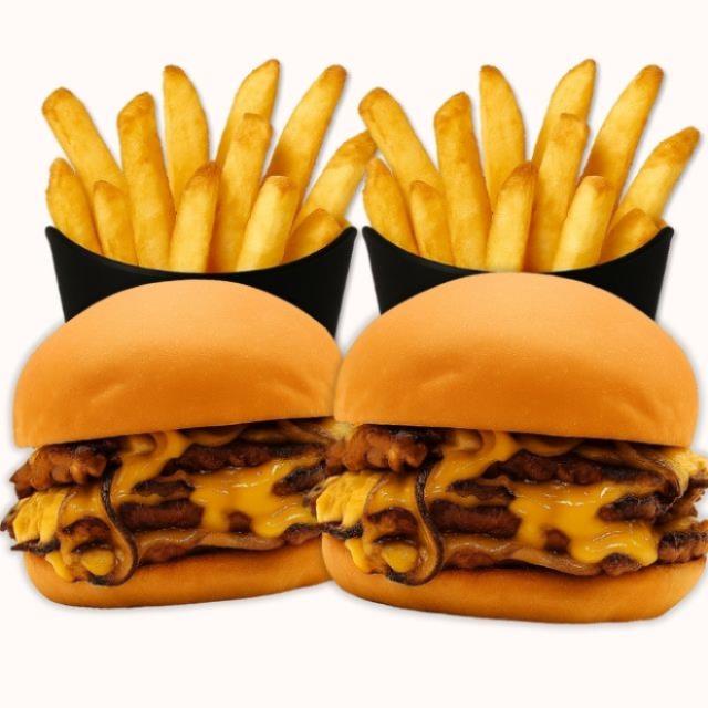 Combo 2 Smash Dobles + 2 Papas