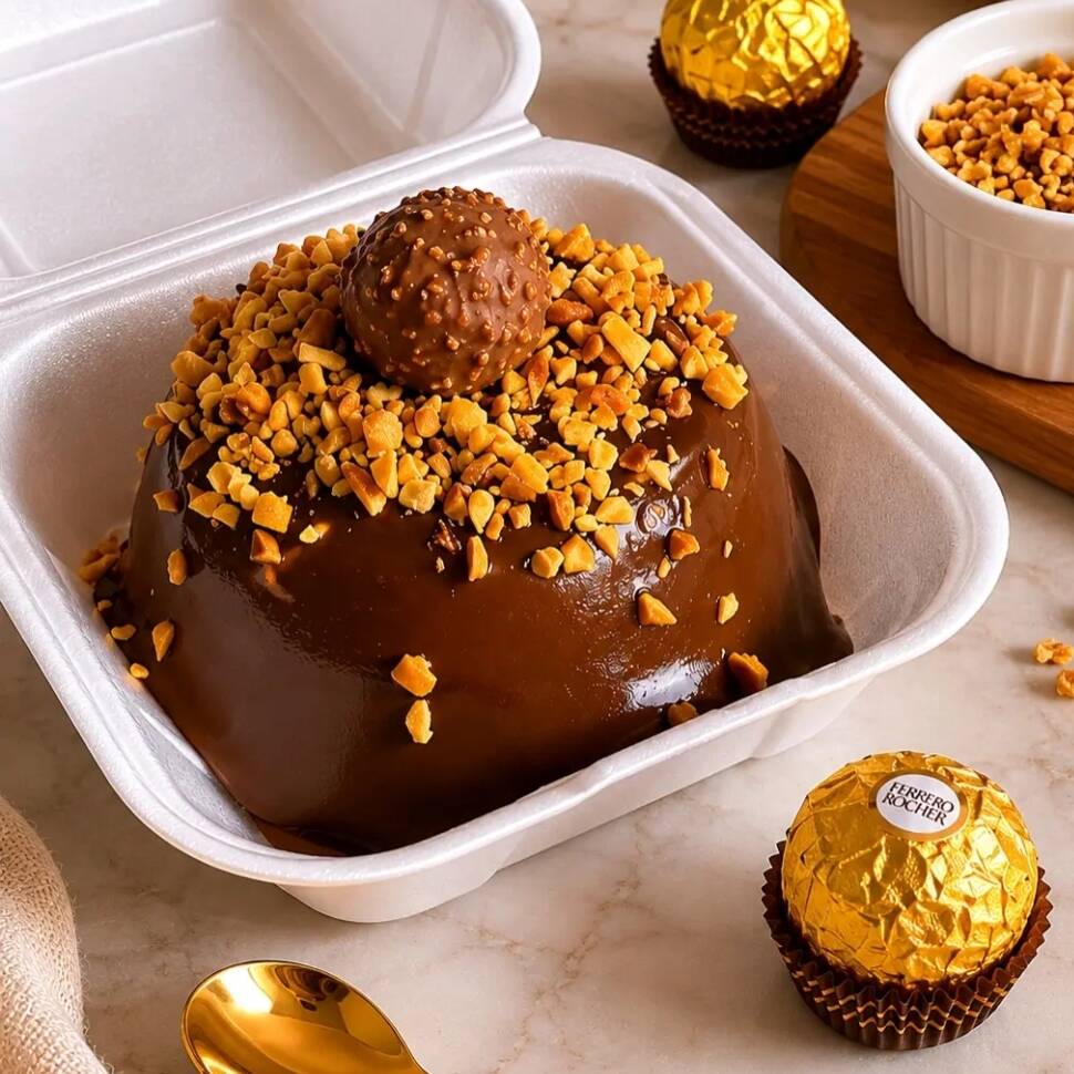 Mini Bolo Vulcão Ferrero Rocher 🍫🌰
Uma irresistível combinação de sabores! Feito com massa de chocolate super úmida, recheado com um delicioso creme de avelã inspirado no sabor Ferrero Rocher e finalizado com uma generosa cobertura de brigadeiro de chocolate. Para completar, um Ferrero Rocher no topo, deixando essa sobremesa ainda mais especial.
Perfeito para quem ama chocolate e avelã em cada colherada!