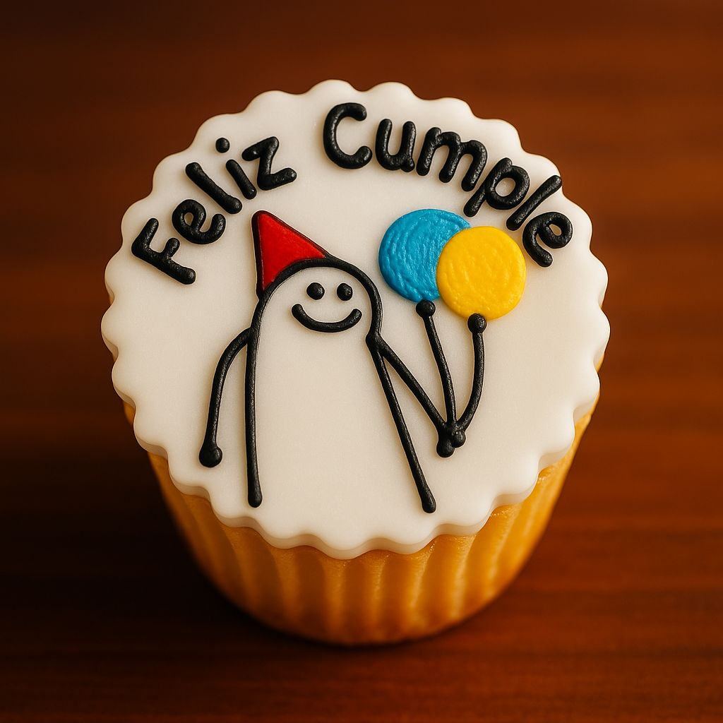 Cupcake Feliz Cumple globos