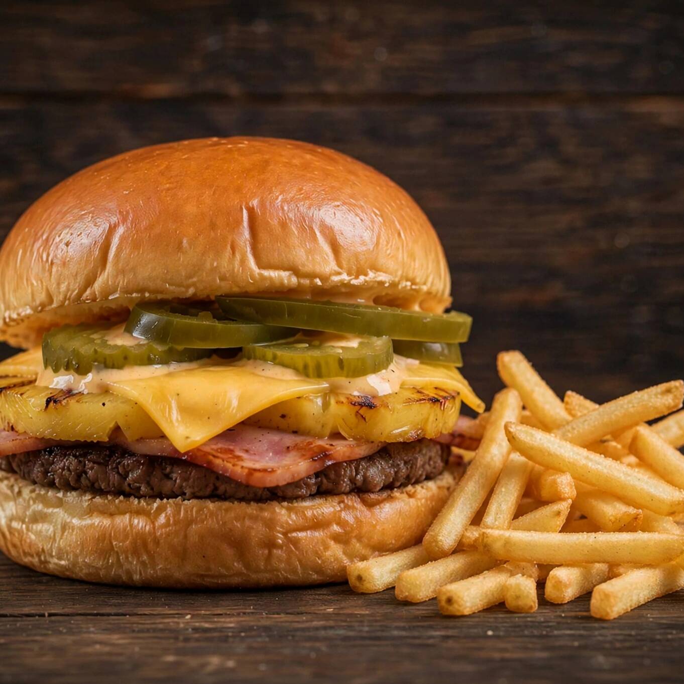 Burger + Papas.