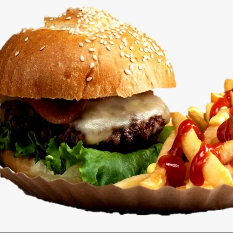 Hamburguesa Especial y Papas Fritas