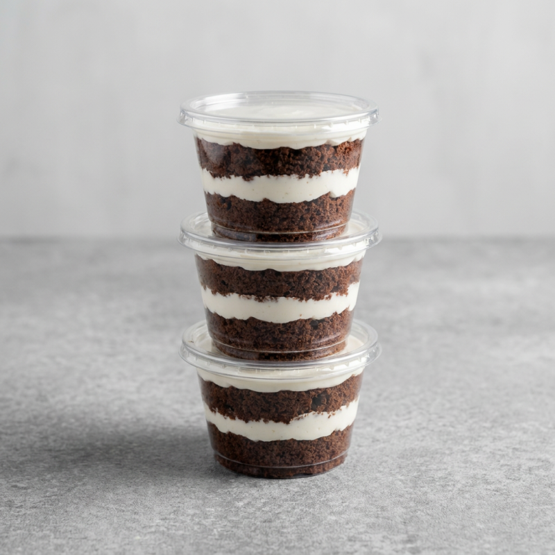 Massa de chocolate Recheio Brigadeiro e Mousse de Ninho250ml