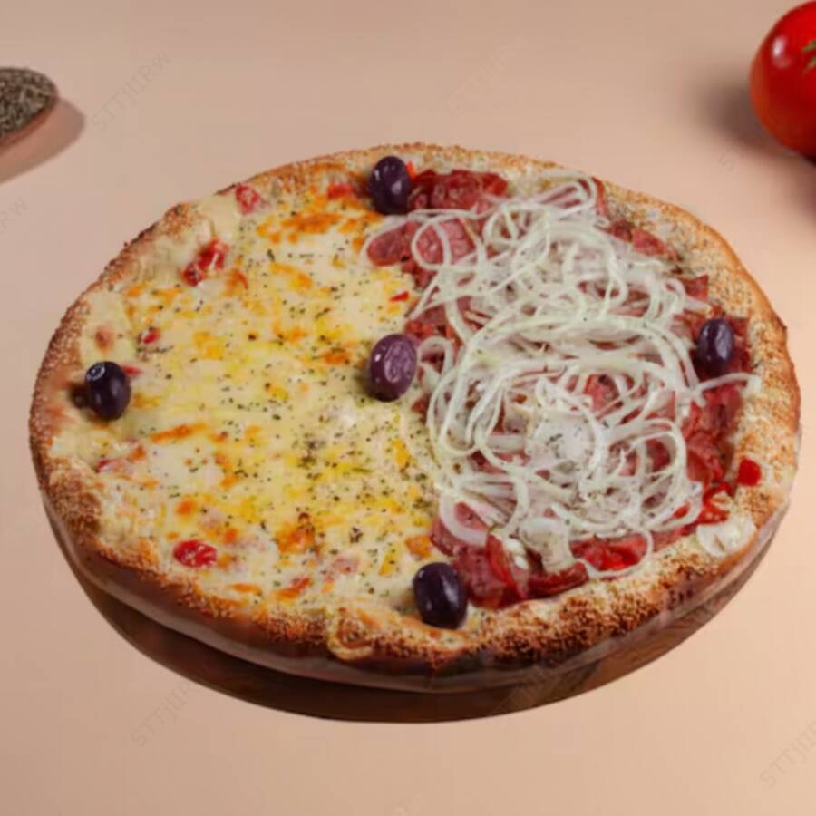 PIZZA 1/2 MUSSARELA 1/2 CALABRESA + COCA COLA 2 LITROS