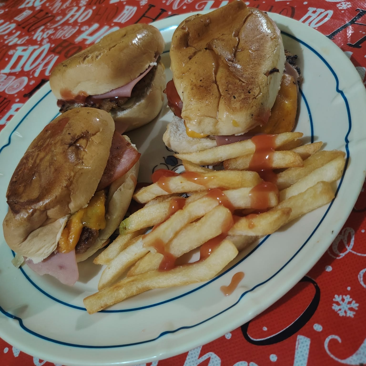3 Hamburguesitas de Carne Jamón y Queso