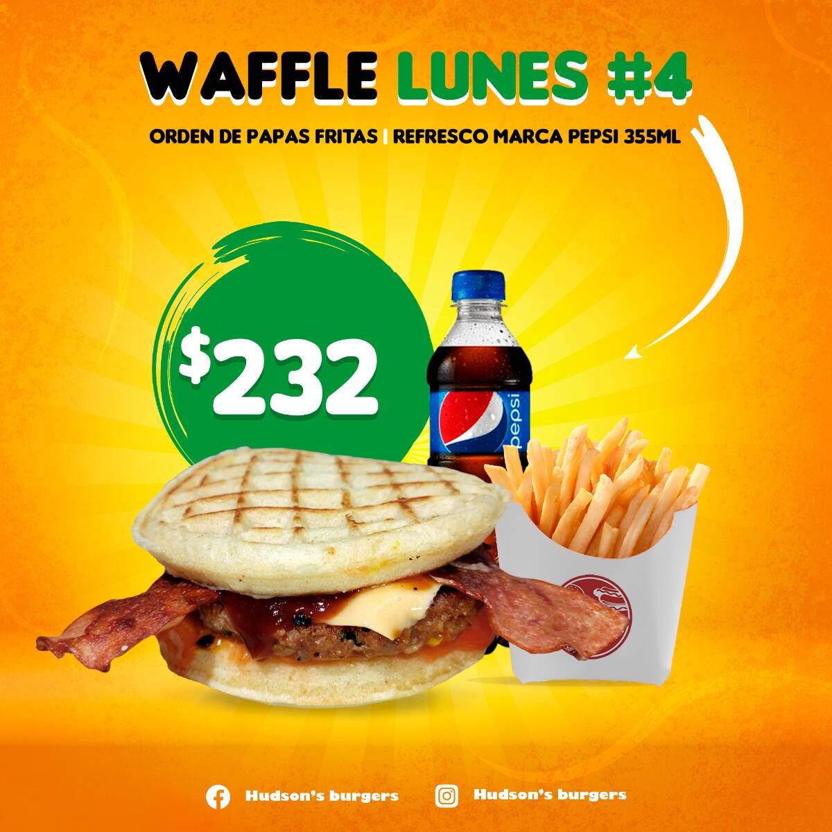 Lunes #5 Waffle Burger