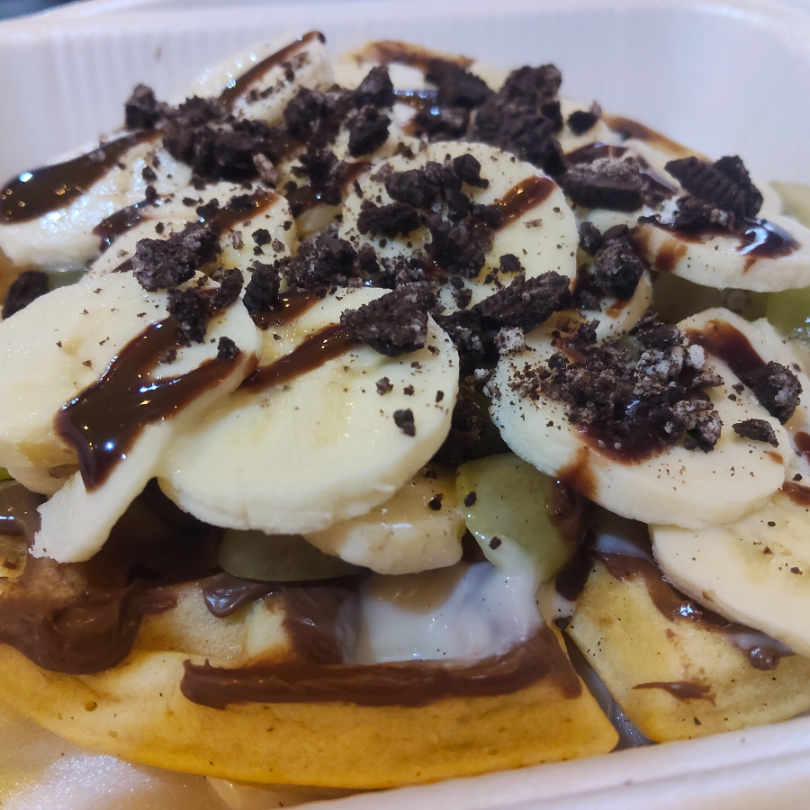 Waffles con plátano