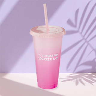Vaso cambio de color rosa