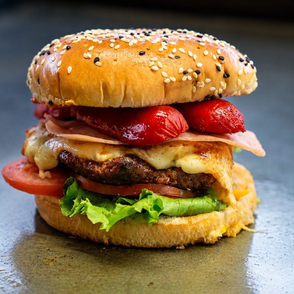 Hamburguesa Cubana con papas