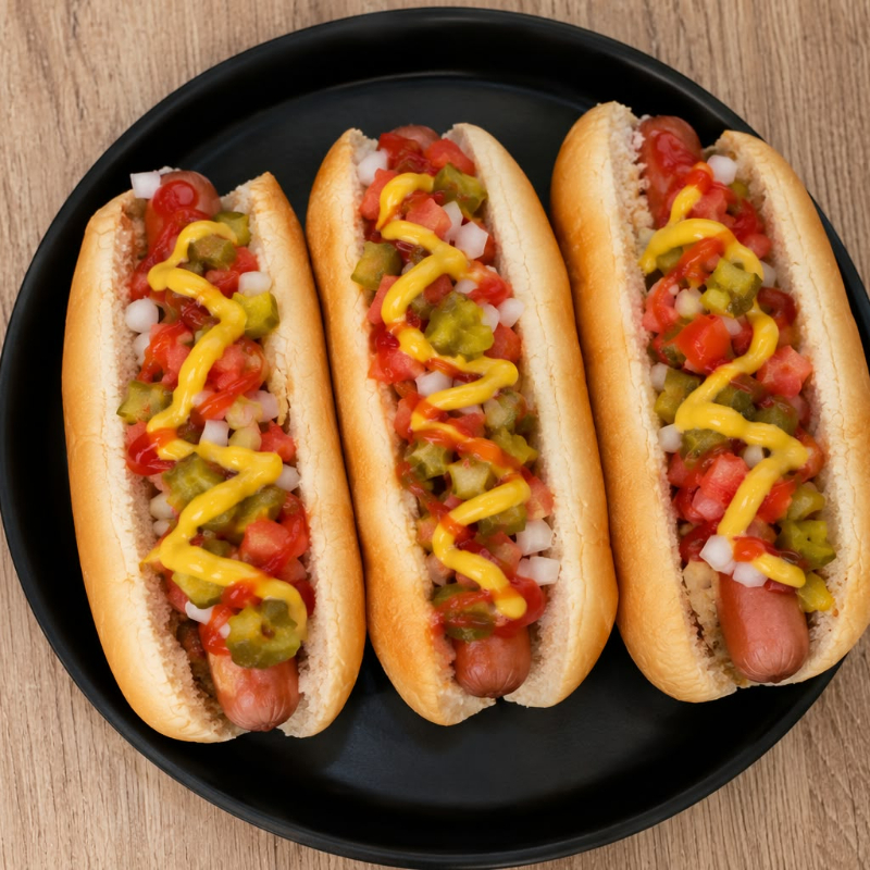 3 Hot Dogs Sencillos