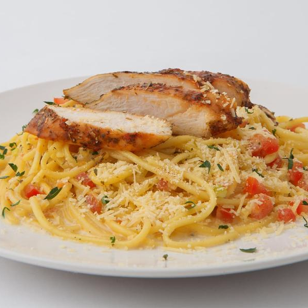 espageti con pollo