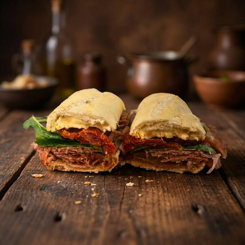 Transforme seu lanche em algo único! Monte seu sanduíche escolhendo pão, pasta, 3 frios e acrescente alface, tomate e cebola. Cada mordida é feita por você.