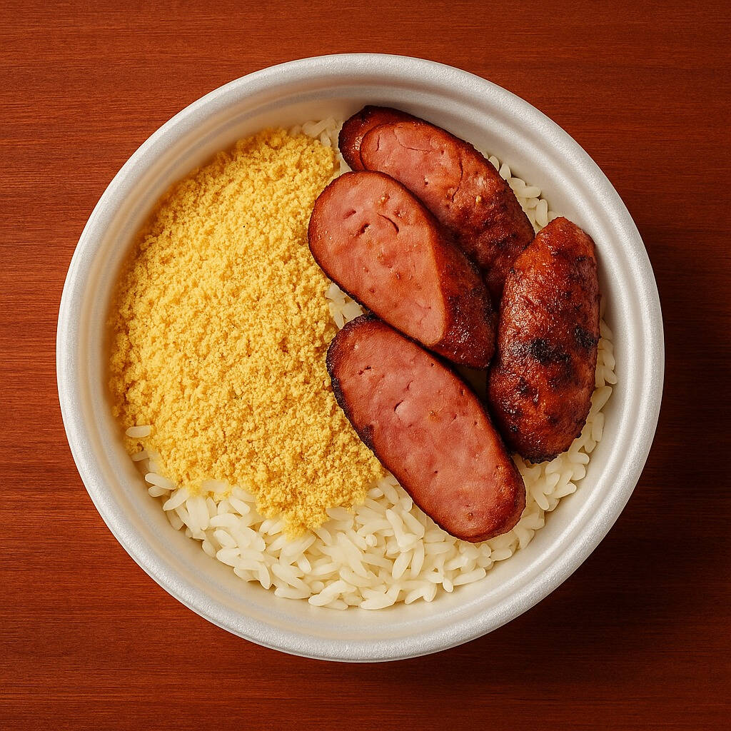 Linguiça Toscana e Farofa