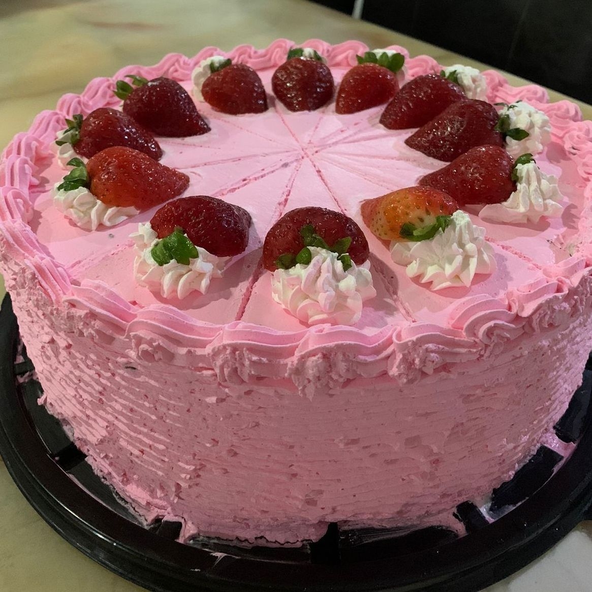 Rebanada pastel 3 leches Fresas con crema