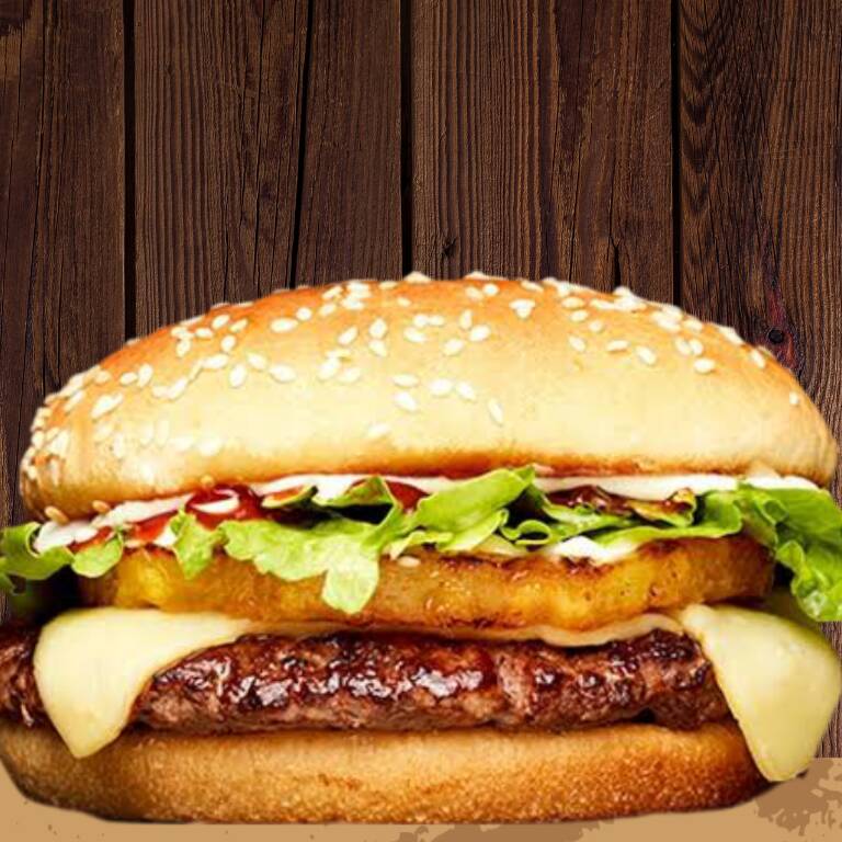 HAMBURGUESA TROPICAL CON QUESO AMERICANO