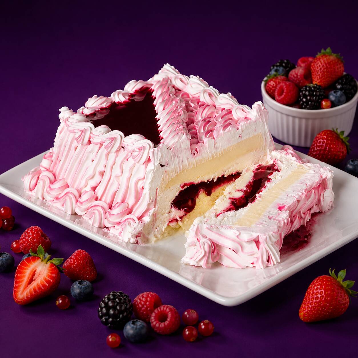 Deliciosa torta de sorvete de 200g, preparada com sorvete de creme, calda e pedaços de frutas vermelhas, finalizada com cobertura de chantilly. Uma sobremesa gelada, cremosa e perfeita para qualquer momento!
Observação: O produto é enviado em 1 pedaço de aproximadamente 200g, cuidadosamente embalado para garantir a qualidade e o sabor da sua sobremesa.
