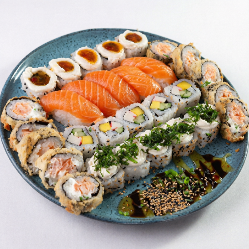 Quantidade: 4 Unidades. Fatia de Salmão Enrolada com Brócolis e Cream Cheese. *Não acompanha (Shoyu,Teriaki, Porta Shoyu e Hashi)* _ _ #japonesa #chinesa #shoyo #salmão #camarão #suhi #yakisoba #temaki