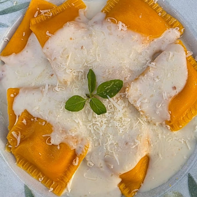 Abóbora cabotiá ao molho bechamel — opção vegetariana