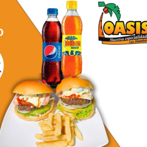 2 Hamburguesas + Papas + Gaseosa 250 Ml