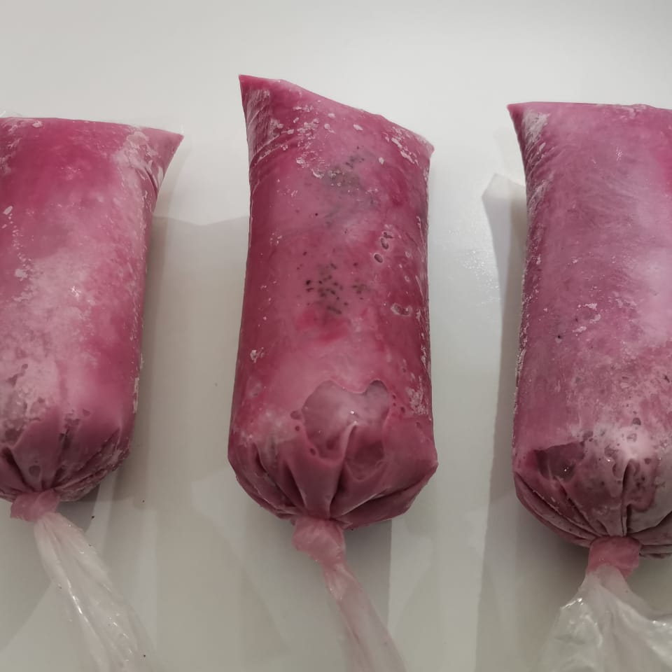 Hielito de fresas con crema