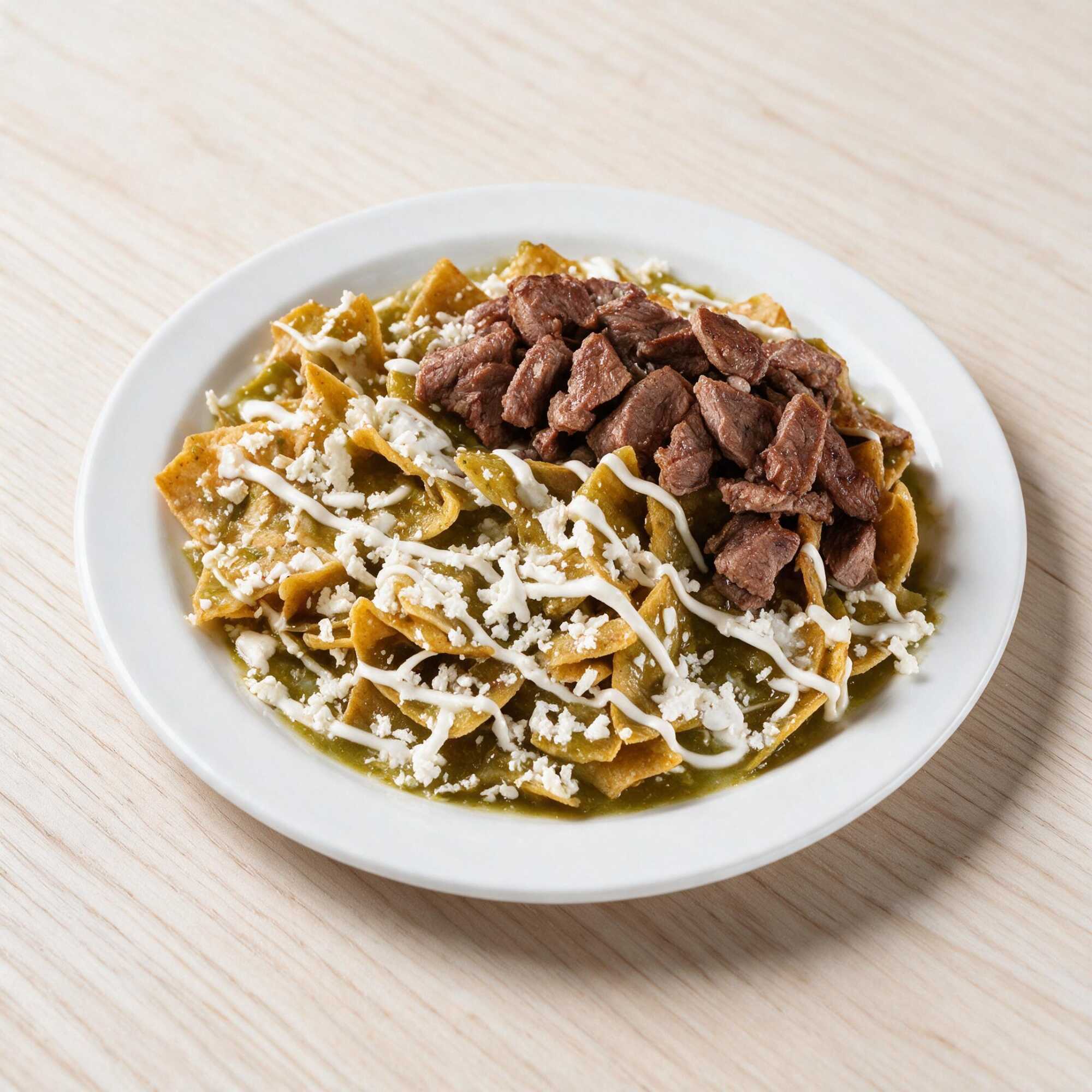 Chilaquiles con bistec