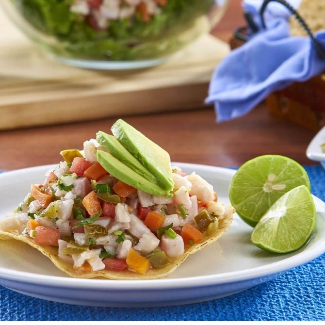 Tostada de Ceviche de Pescado