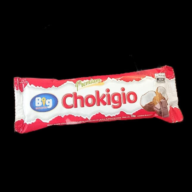 O picolé Chokigio da marca Big (Big Sorvetes) é um picolé Premium com casquinha crocante. Embora a versão mais tradicional e famosa seja a de coco (com casca de chocolate e coco ralado na cobertura), a linha conta com variações que lembram o clássico bombom Chokito.