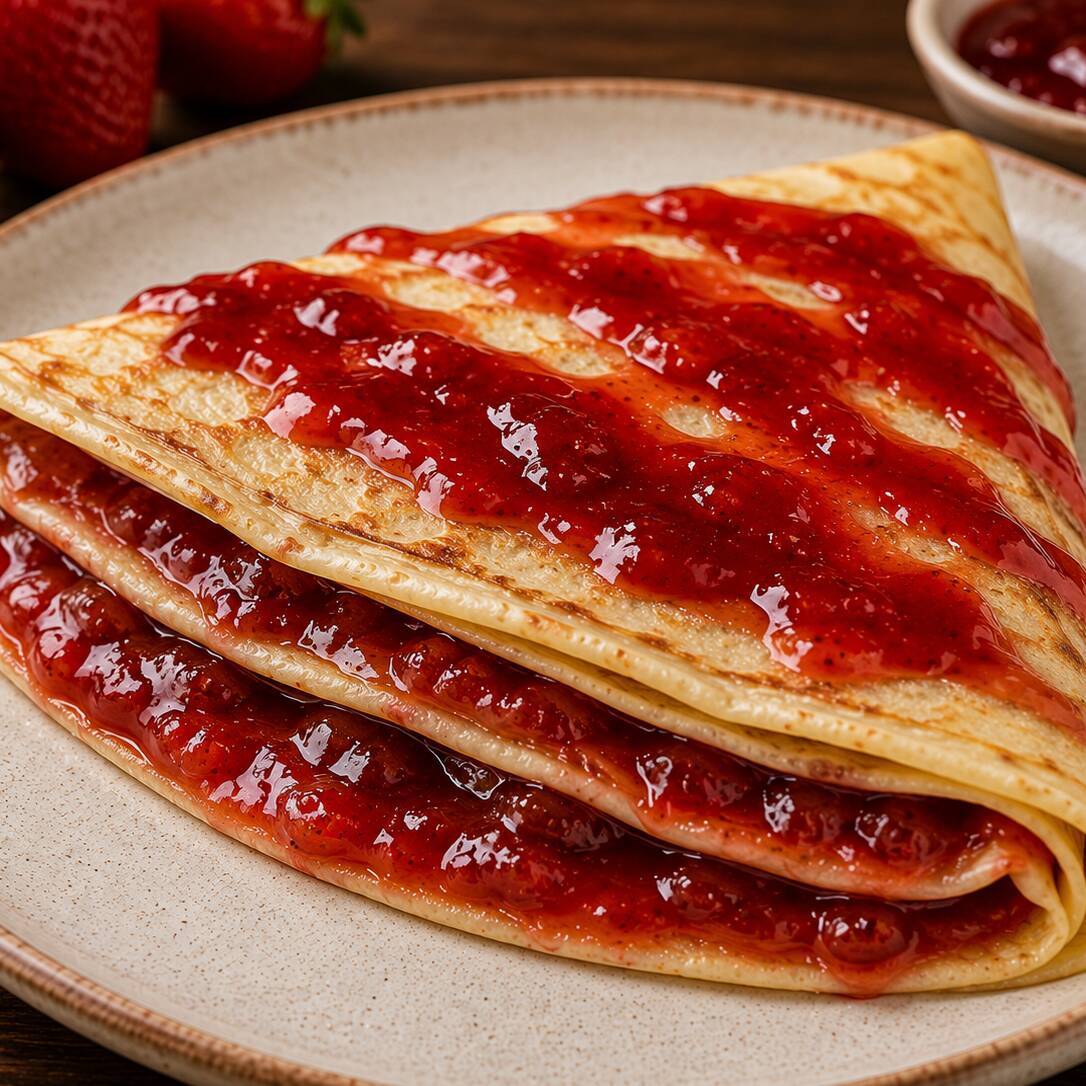 CREPA CON MERMELADA DE FRESA