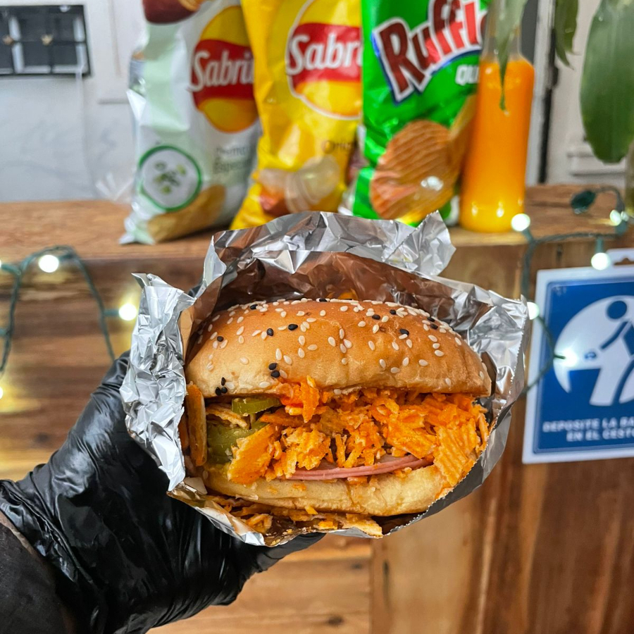 Hamburguesa Con Rufles