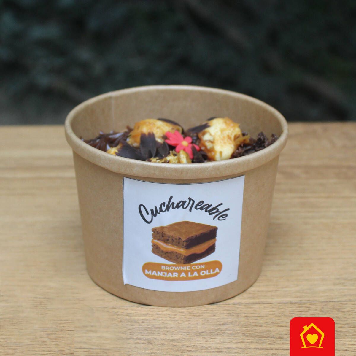 Cuchareable de Brownie Manjar a la Olla