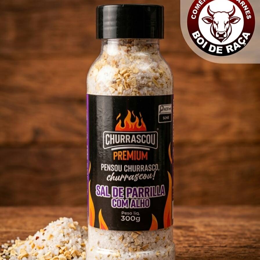 Sal de Parrilla com alho
O equilíbrio perfeito entre a tradição do churrasco e o sabor marcante do alho. Com granulação média, ele penetra na carne de forma uniforme, garantindo o salgado ideal e uma crosta incrivelmente temperada e aromática.