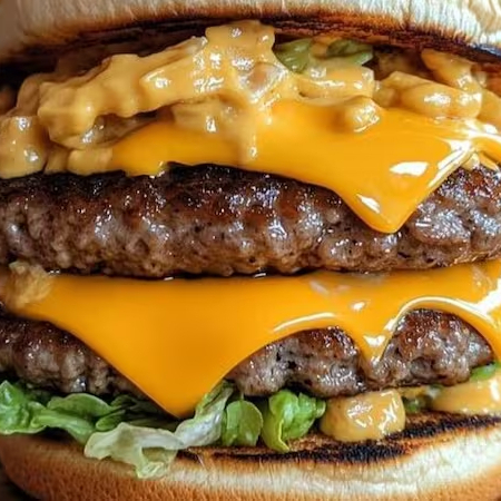 Marginal, sabor incomparável! Dois burgers de 160gr, alface, queijo, molho especial, cebola e picles