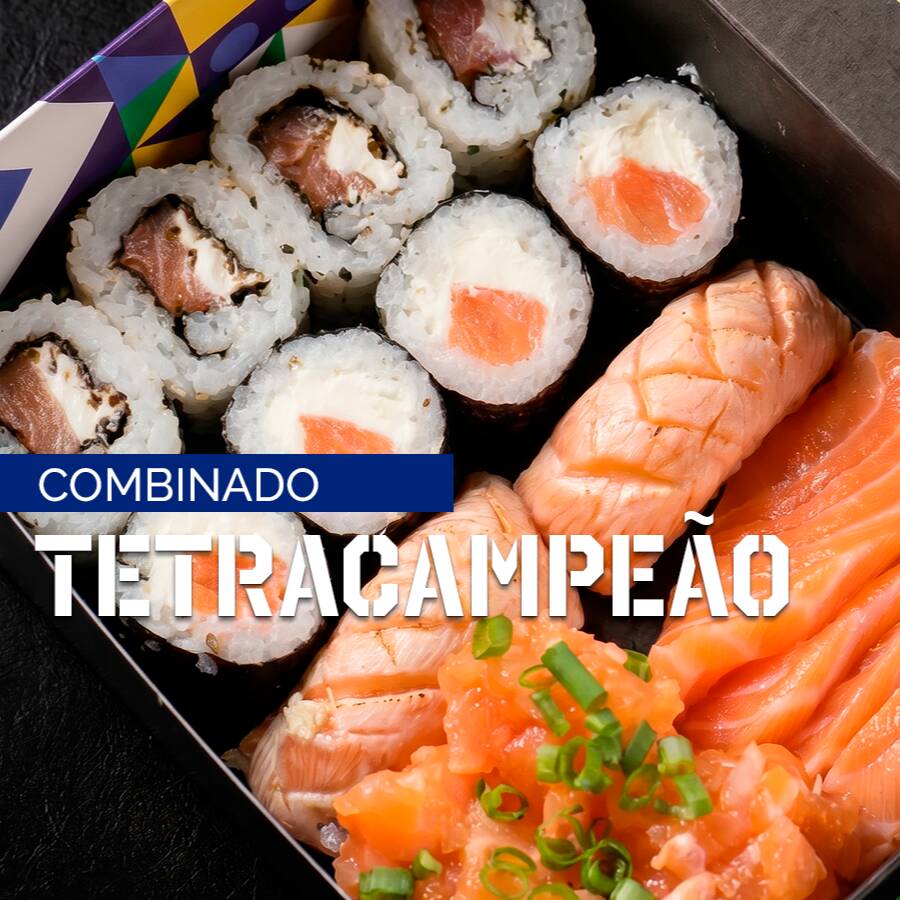 Ideal para quem busca um sabor clássico e marcante, um banquete dos deuses do mar!Peças: 5 sashimis de salmão, 4 gunkans shake, 2 niguiris com azeite trufado, 4 hossomakis Philadelphia e 4 uramakis Philadelphia. Acompanha: 1 Hashi + 1 shoyu 60ml e 1 teriyaki 60m, Gengibre 20g e wasabi 10g